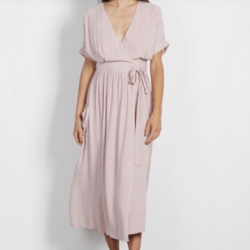 Mod Ref Wrap Dress, Mauve Pink
